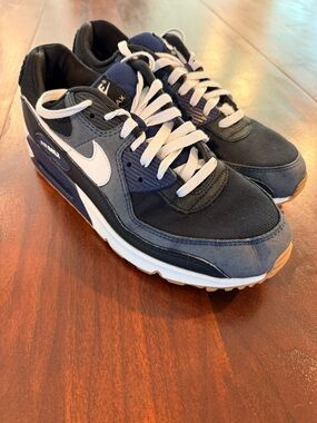 Nike Men's Air Max Athletic Shoes in Navy, Black & White